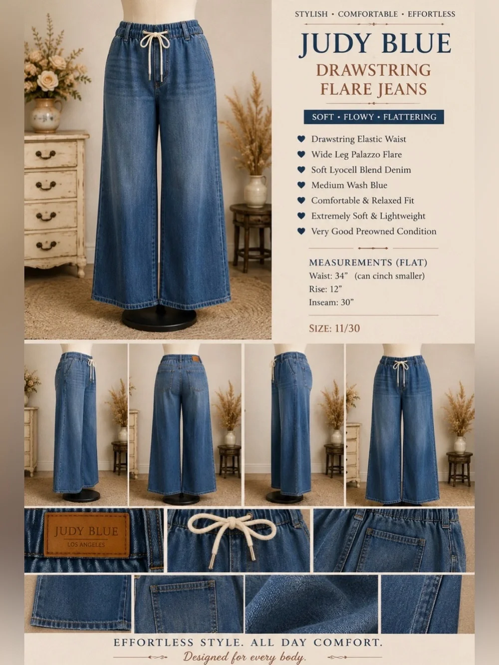 Judy Blue Dark Blue Flare Jeans